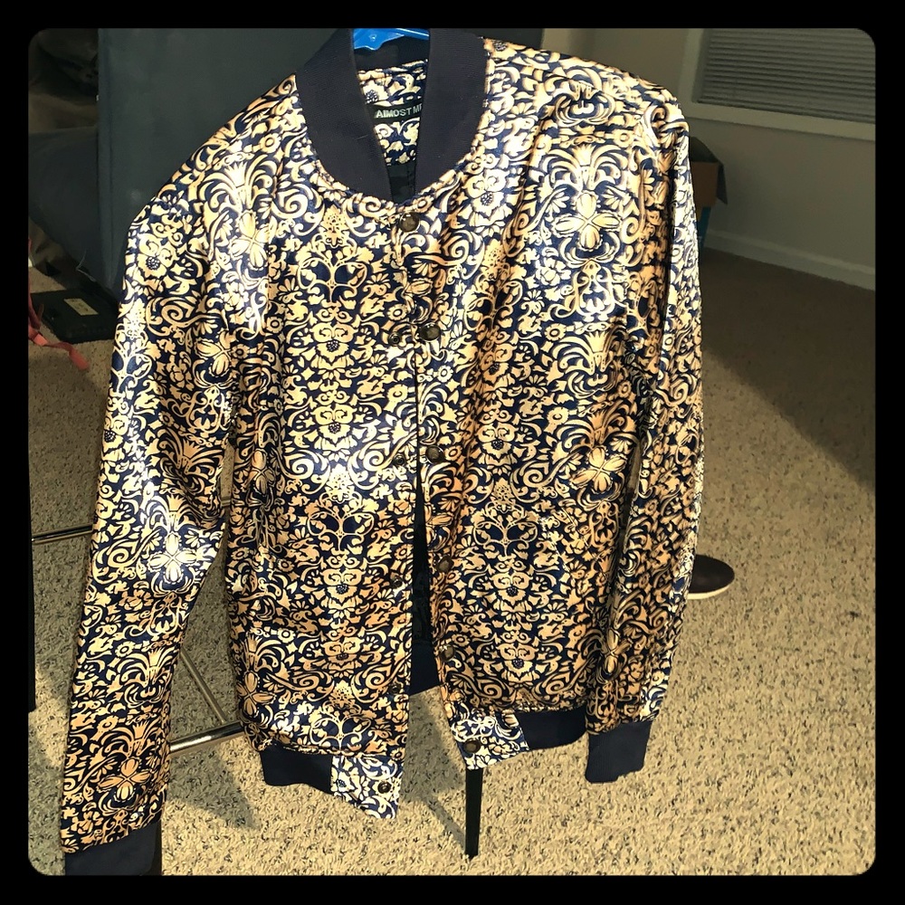 Navy/Gold Bomber windbreaker jacket